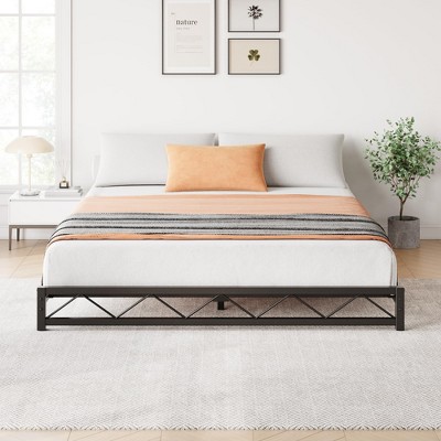 Metal Bed Frame Heavy Duty Steel Slat Support Metal Platform Bed Frame Sturdy Bed Frame No Box Spring Needed Easy Assembly