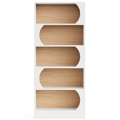 Resenkos Bookshelf, Bookcase Standing Shelf Unts,5-Tier Bookcase, 71" Wood Etagere Bookshelf with Storage Shelves,White