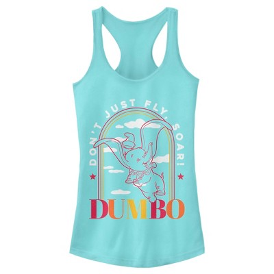 Junior's Women Dumbo Soaring Sunset Arch Racerback Tank Top