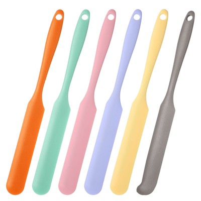 Unique Bargains Silicone Jar Spatula,  Heat Resistant Jam Spreader Non-Stick Long with Handle