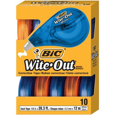 BIC WiteOut EZ Correct Correction Tape (10 Pack) - BIC Whiteout Correction Tape, EZ White Out Tape