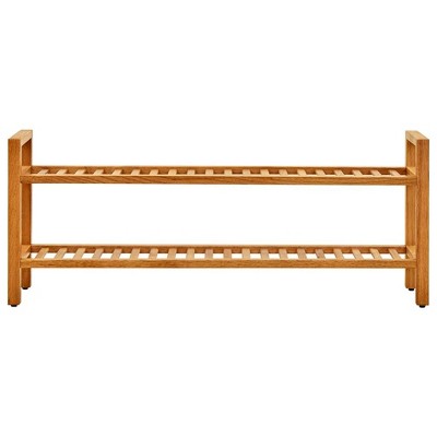 vidaXL Shoe Rack Shoe Storage Organizer Shoe Shelf for Closet Solid Oak Wood - 39.4" 15.7"