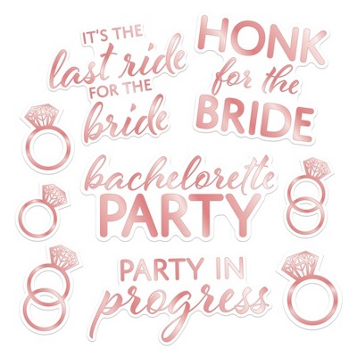 Beistle Bachelorette Auto-Clings, 3"-12.25", (9/Pkg) Multicolored