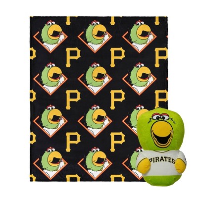 MLB Pittsburgh Pirates Mascot Silk Touch Throw Blanket and 11" Plush: Sports Team Logo Design