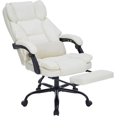 NicBex Reclining Executive Office Chair with Footrest,PU Leather Computer Chair with Wheels,Lumbar Support,Swivel Gaming Chair for Home Office