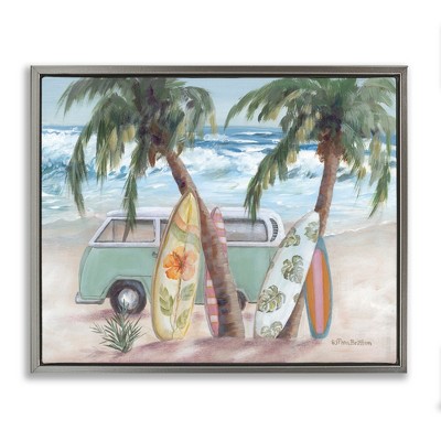Stupell Industries Summer Waves Tropical Van Surfboards, 21" x 17"