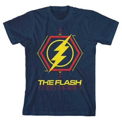 The Flash Movie Yellow and Red Bolt Boys Navy T-Shirt
