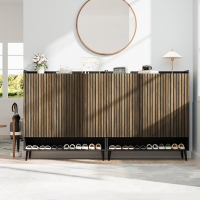 Large Shoe Cabinet , 6-Tier Entryway Shoe Storage Cabinet with Adjustable Shelves