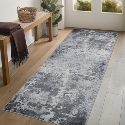 Washable Flatweave Modern Abstract Area Rug, Stain Resistant Non-Slip Floor Carpet Accent Rug for Bedroom Dining Living Room Entry