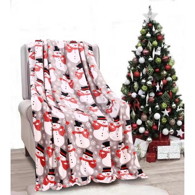 Noble house Christmas  Festive and Cheery Holiday Super Soft Ultra Comfy Microplush Throw Blanket 50"x60"