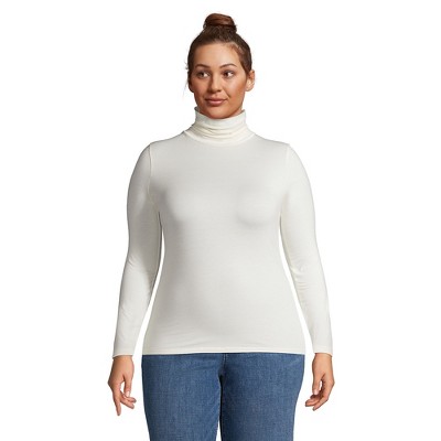 Lands' End Women's Lightweight Jersey Skimming Long Sleeve Turtleneck