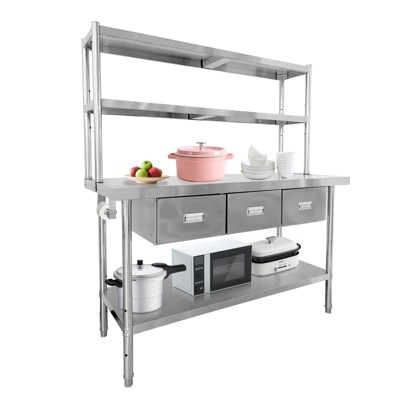 Stainless Steel Prep Table,60" x 24" Commercial Kitchen Table with Undershelf, Work Table Workbench for Restaurant Home Hotel
