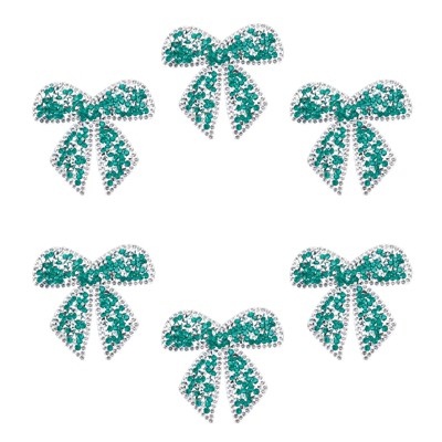 Unique Bargains Bow Rhinestone Applique Glitter DIY Crystal Patches