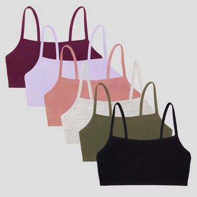 Fruit of the Loom Women's Spaghetti Strap Cotton Sports Bra 6-Pack