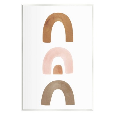 Stupell Industries Soft Boho Rainbow Arches Kids' Wall Plaque Art by Sisi and Seb: MDF, Vertical Abstract Wall Art, 15" x 10"