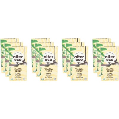 Alter Eco, Truffle Thins, Organic Dark Chocolate Bar, Crème Brûlée - Case of 12 - 2.96 oz