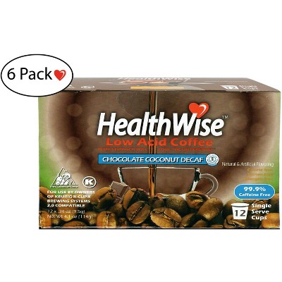 HealthWise Decaf Low Acid Chocolate Coconut Keurig K-Cup Coffee Pods