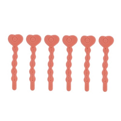Unique Bargains Women's Sponge Foam Hair Roller 6.69"x1.73" Orange 6 Pcs