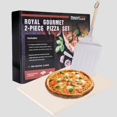 Royal Gourmet 2pc Pizza Cookware Set for Grill Oven: Stainless Steel, Heat-Resistant, No Assembly Required