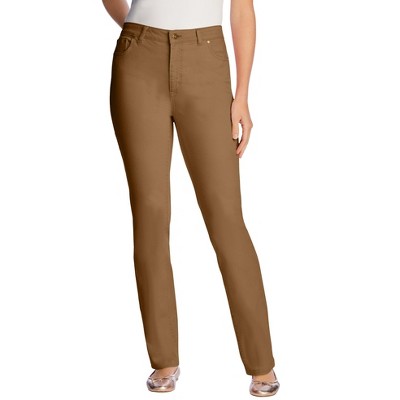 Woman Within Straight-Leg Stretch Denim Five-Pocket Jeans