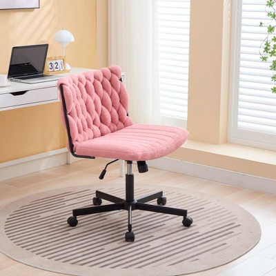 Rolling Desk Chair, Gray Fabric Criss Cross Chair, Swivel Home Office Chair with Wheels, Wide Seat Computer Task Chair, Height Adjustable Vanity Chair