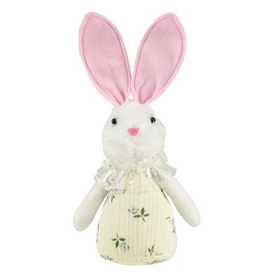 Northlight 11" Yellow Spring Floral Easter Bunny Figure