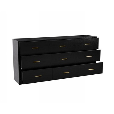 NicBex Dresser for Bedroom,Wide Chest of Drawers with Golden Handles,Storage Dressers for Bedroom