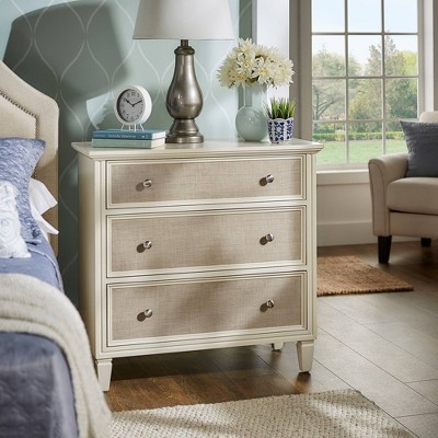 Leavitt Linen Drawer Face Dresser Beige - Inspire Q: Poplar & Plywood, Mid-Century Modern, 39"W