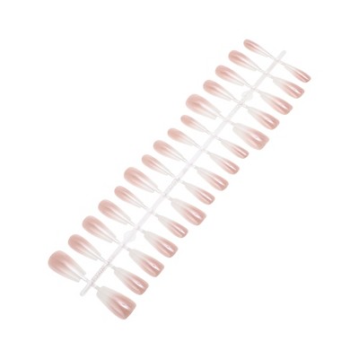 Unique Bargains Women's Full Coverage Nails Tip XS Pink 1 Pc