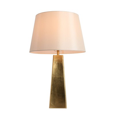 LNC Flabellum 25.5-in Antique Goldleaf Table Lamp with Fabric Shade, Modern