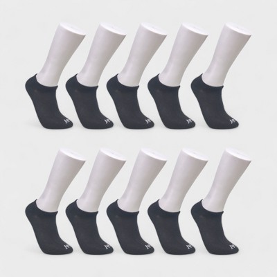 Aeropostale Men's 10-Pack Black Low Cut Socks - Comfort Stretch, Moisture Wicking, Smooth Toe Seam (Shoe Size 6-12)