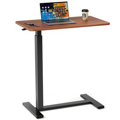 NicBex 29.5"- 43.3" Height Adjustable Desk,Mobile Standing Desk with Wood Tabletop,Small Desk for Bed Sofa Side,Living Room,Bedroom