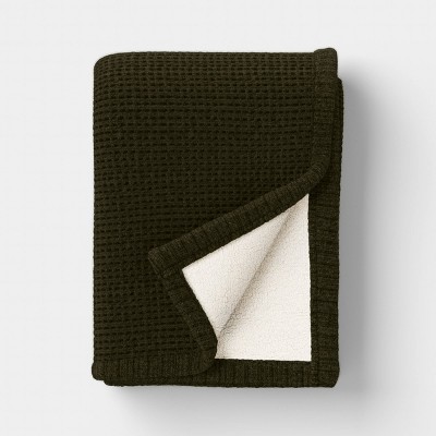 Chenille Knit Throw Blanket with Faux Shearling Reverse - Threshold™