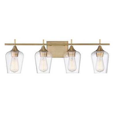 Savoy House Octave 4 - Light Vanity in  Warm Brass