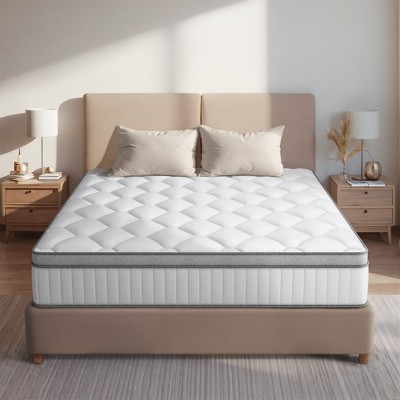 Swedrea Hybrid Mattress Medium Cooling Memory Foam Bed-in-a-Box White