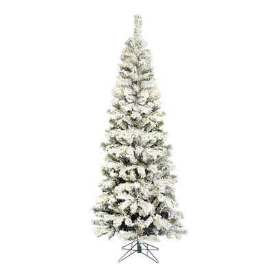 Vickerman Flocked Pacific Pencil Pine Artificial Christmas Tree Unlit