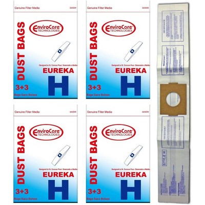 Eureka Style H Canisters. Micro Filtration Vacuum Cleaner Dust Bags 12 bags and 12 Filters