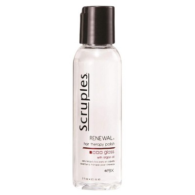 Scruples Renewal Hair Therapy Polish | Hair Styling Gloss Enhanced w/ Argan Oil | Instantly Restores Dry Hair | Defrizzes & Seals Cuticle (2 Oz)