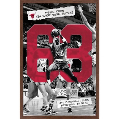 Trends International Michael Jordan - NBA Playoffs Single Game Scoring Record Framed Wall Poster Prints