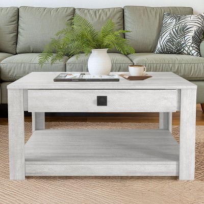 Galano Philia Coffee Table With Drawer - Knotty Oak