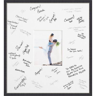 Stylish Signature Mat Picture Frame – Guest Book Alternative for Weddings, Graduations, or Retirement – Autograph Photo Mat for Signature Board
