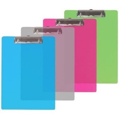 Standard Size Plastic Clipboard with Low Profile Clip - Transparent Plastic