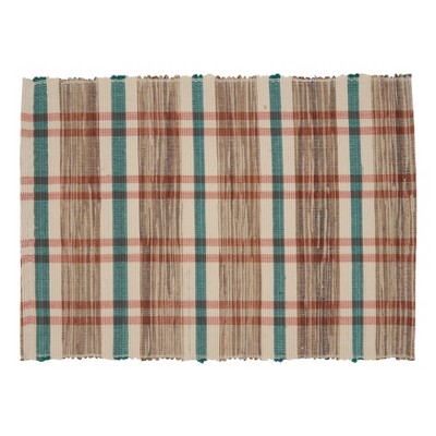 Saro Lifestyle Plaid Woven Water Hyacinth Placemat (Set of 4)