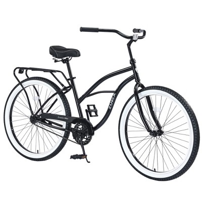 VASIP 26 inch Men's Steel Beach Cruiser Bike, Single-Speed with Coaster Brake, Wide Tires for Stability, Black