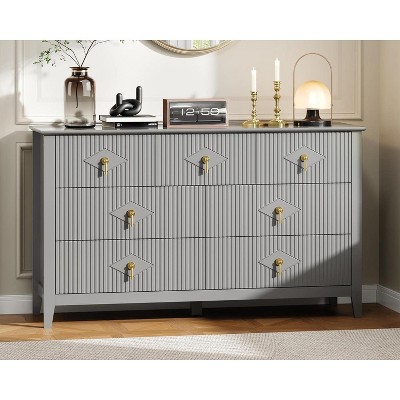 Acekool 54" 7-Drawer Fluted Dresser, Wide Storage Organizer Cabinet, Entryway & Bedroom