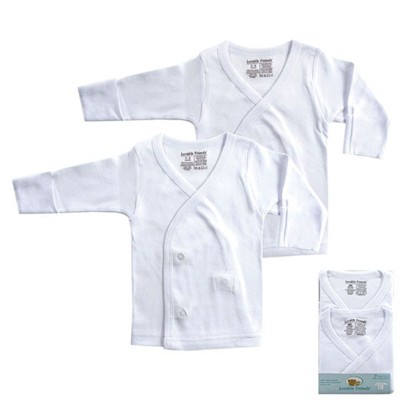 Luvable Friends Baby Unisex Side Snap Shirts, White Long-Sleeve