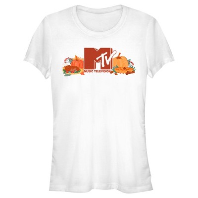 Juniors Womens MTV Fall Logo T-Shirt