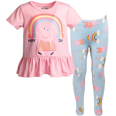 Peppa Pig Peplum T-Shirt Leggings Outfit Set Toddler