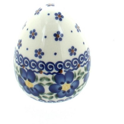 Blue Rose Polish Pottery 235 Vena Medium Decorated Egg