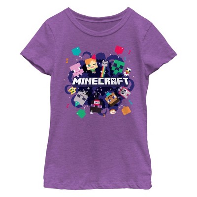 Girl's Minecraft Alex Steve Portal Party T-Shirt